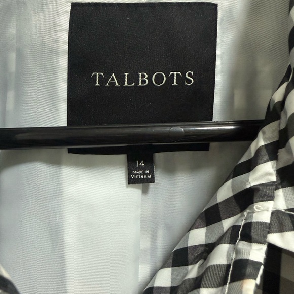 Talbots Black and White Gingham Raincoat - Picture 3 of 8